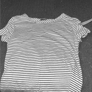 Striped Black and White Women's Top